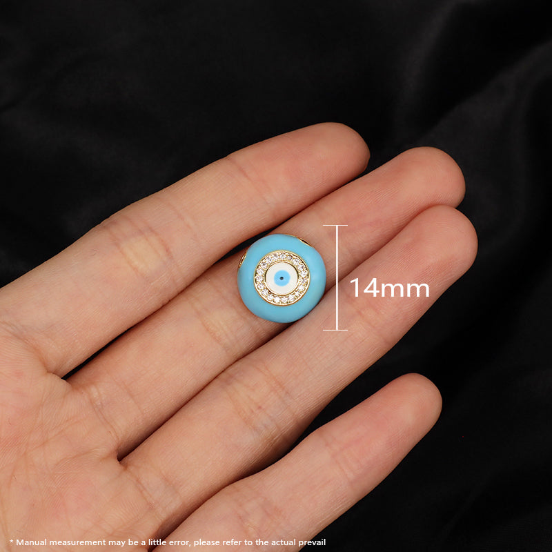 New Bulk Sale Diy Factory Women Devil Eyes Charm Jewelry Blue Enamel Turkish Gold Plated Evil Eyes Charm For Necklace Bracelet