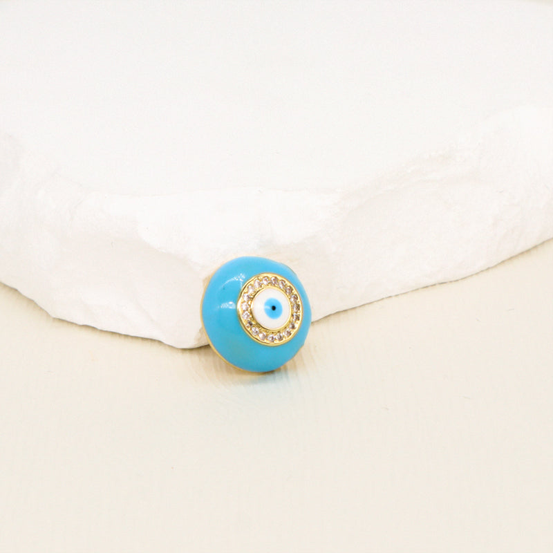 New Bulk Sale Diy Factory Women Devil Eyes Charm Jewelry Blue Enamel Turkish Gold Plated Evil Eyes Charm For Necklace Bracelet