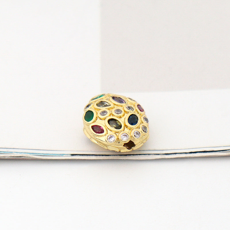China Factory Wholesale Women Fashion Shinning Connect Charm Accessories Micro Pave CZ Gold Plated Charms For Diy Jewelry Making