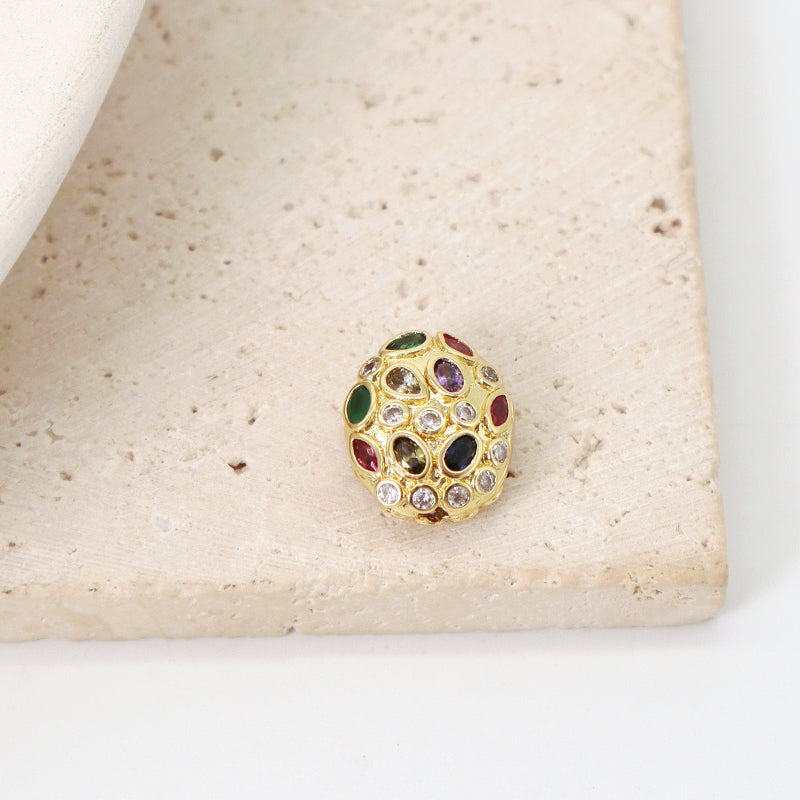 China Factory Wholesale Women Fashion Shinning Connect Charm Accessories Micro Pave CZ Gold Plated Charms For Diy Jewelry Making
