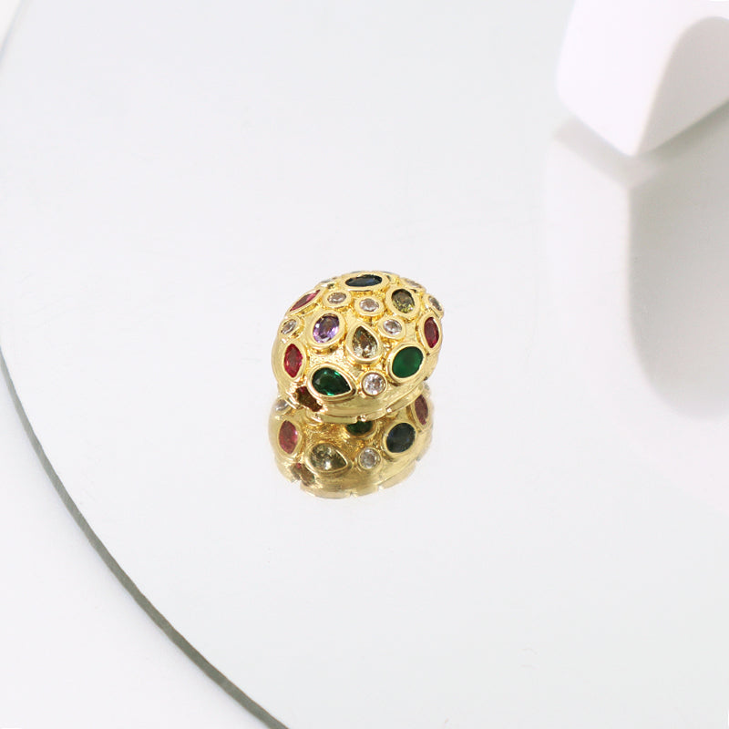 China Factory Wholesale Women Fashion Shinning Connect Charm Accessories Micro Pave CZ Gold Plated Charms For Diy Jewelry Making