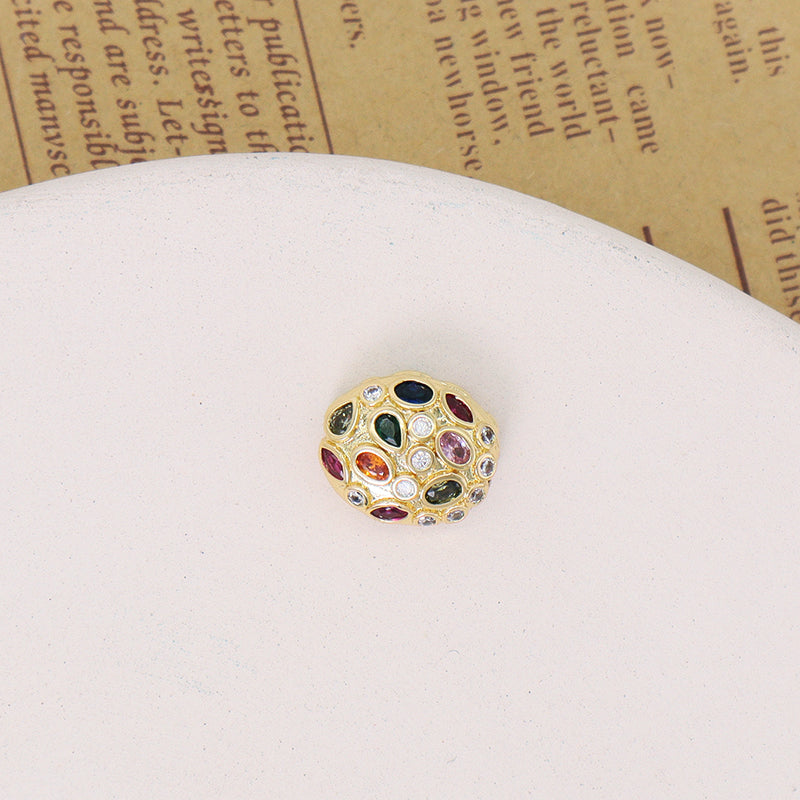 China Factory Wholesale Women Fashion Shinning Connect Charm Accessories Micro Pave CZ Gold Plated Charms For Diy Jewelry Making