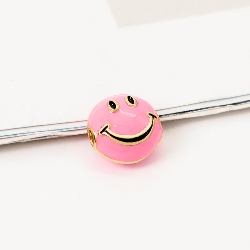Wholesale Custom China Factory Colorful Cute Smile Charm Accessories Gold Plated Enamel Smiley Face Charms For Jewelry Making