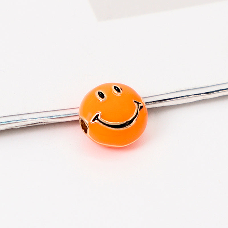 Wholesale Custom China Factory Colorful Cute Smile Charm Accessories Gold Plated Enamel Smiley Face Charms For Jewelry Making