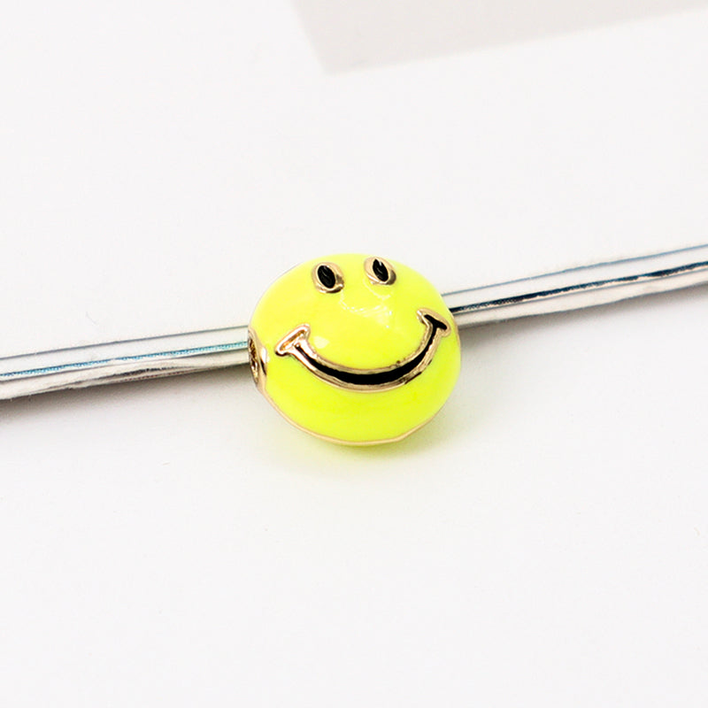Wholesale Custom China Factory Colorful Cute Smile Charm Accessories Gold Plated Enamel Smiley Face Charms For Jewelry Making