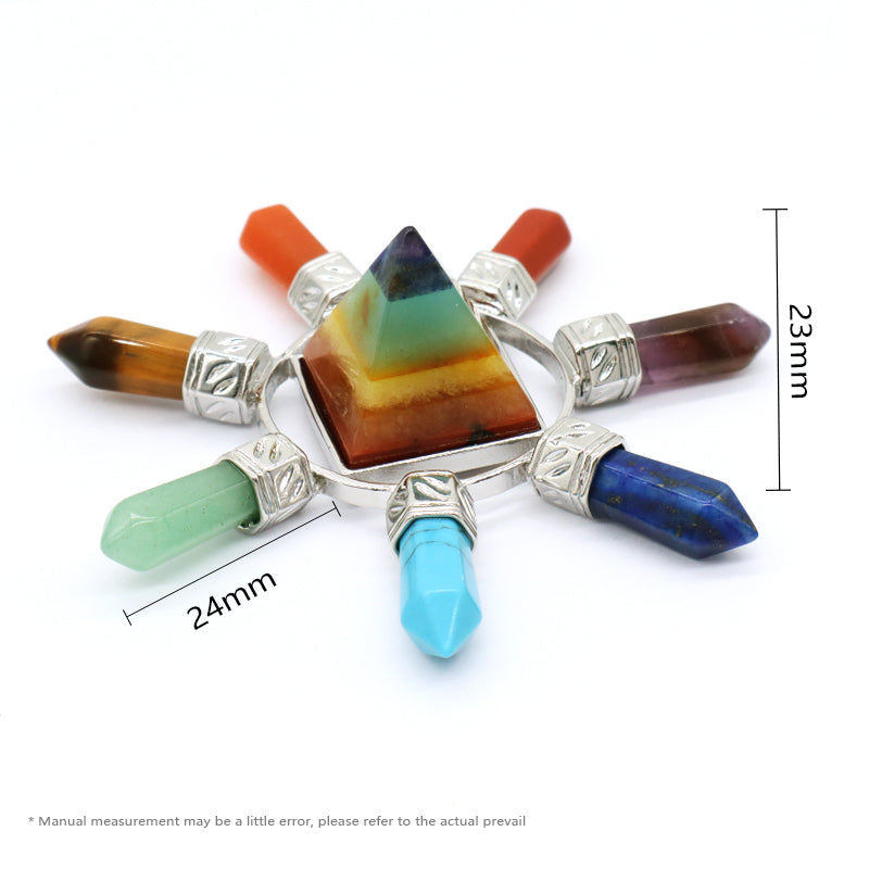Wholesale Custom Natural Crystal Pyramid Hexagonal Column Energy Stone Craft Energy Generator 7 Chakra Healing Pyramid Ornament