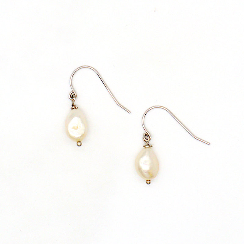 Customized China Factory Manufacture OEM Women Jewelry Rhodium Plated 925 sterling silver fresh water pearl Drop Earrings