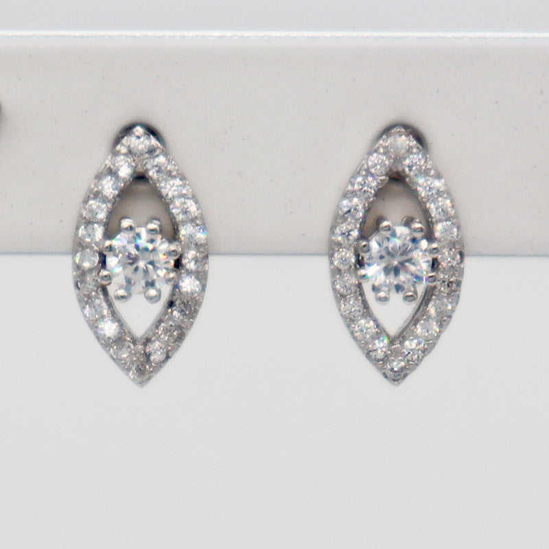 Wholesale ladies shiny high quality CZ ring sterling 925 silver latest design evils eye jewelry earrings