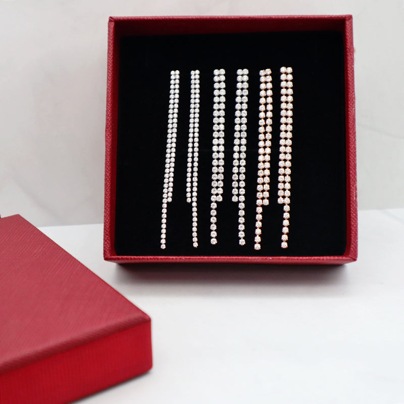 2022 new fashion women bling bling tennis CZ setting stainless steel earrings