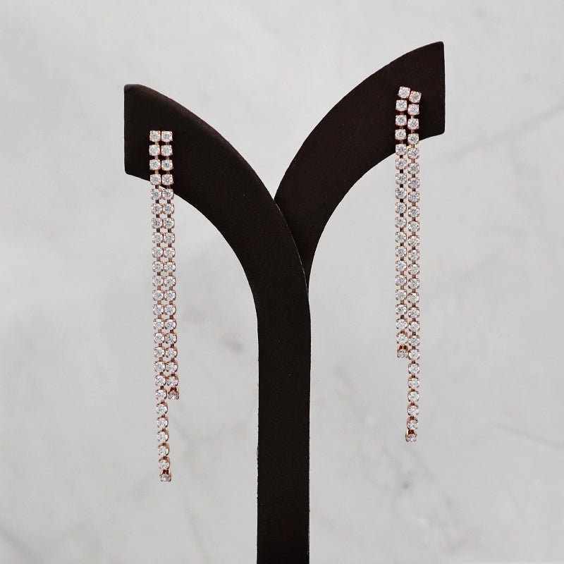 2022 new fashion women bling bling tennis CZ setting stainless steel earrings