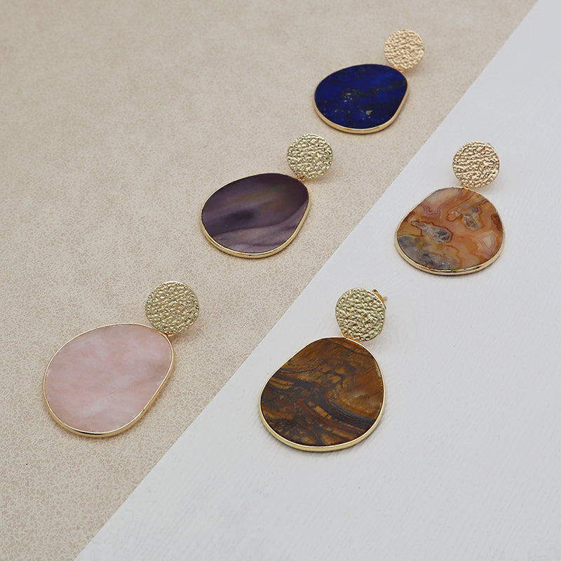 Summer Colorful Natural stone drop earring