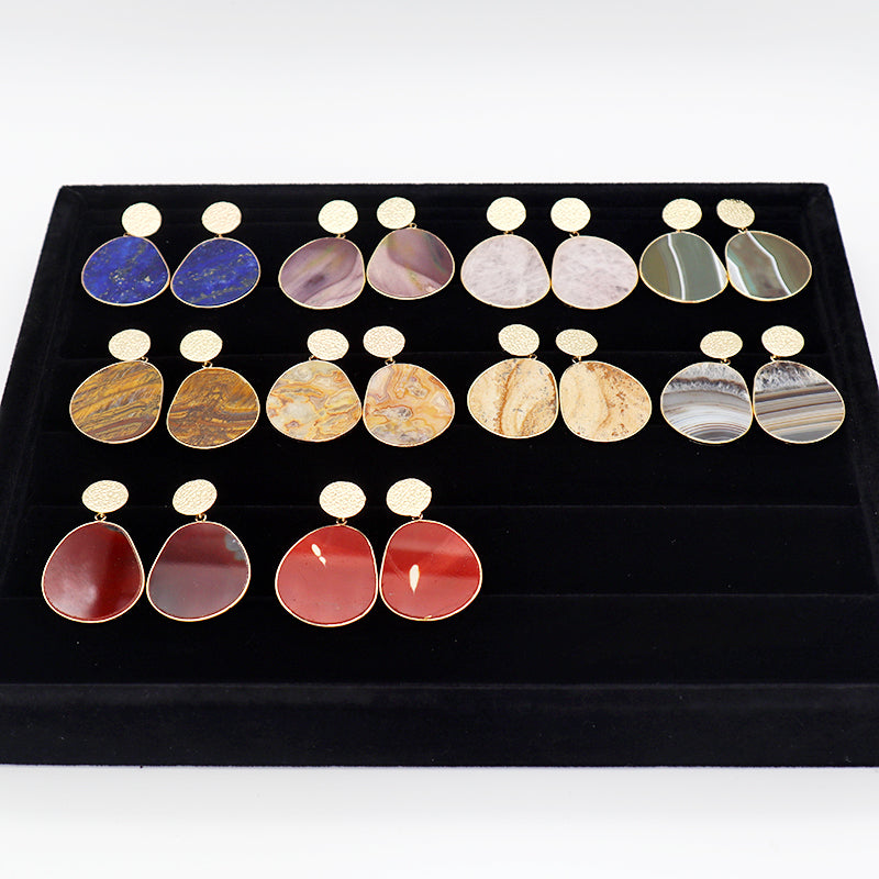 Summer Colorful Natural stone drop earring