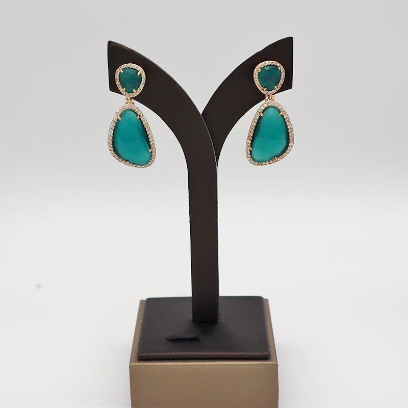 Summer CZ and natural stone earring