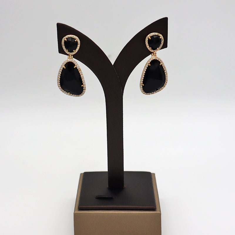 Summer CZ and natural stone earring