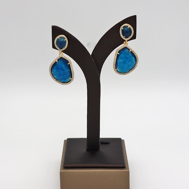 Summer CZ and natural stone earring