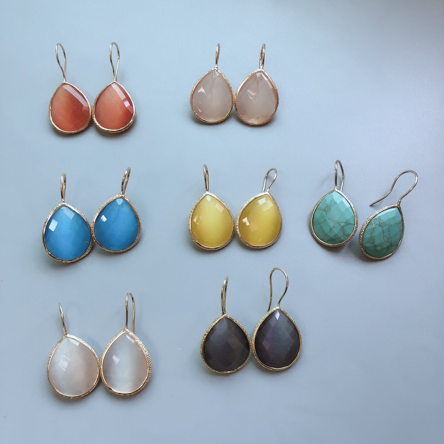 Sumer Cat's eye natural stone earrings for ladies
