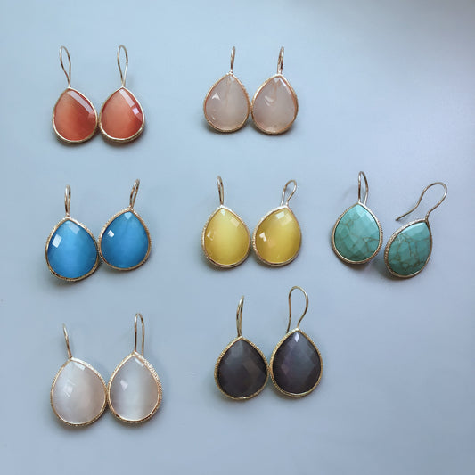 Summer opal natural stone earrings for ladies