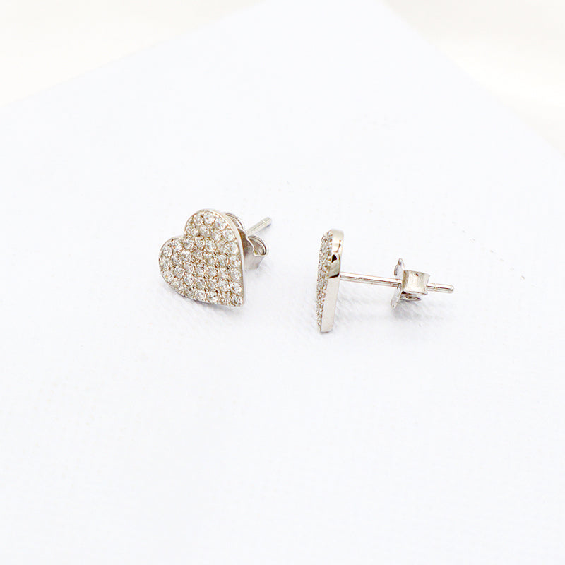 High quality 2022 summer trendy jewelry girl woman gift 925 sterling silver heart stud earrings