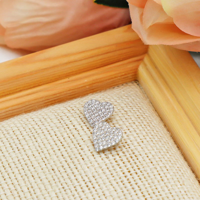High quality 2022 summer trendy jewelry girl woman gift 925 sterling silver heart stud earrings