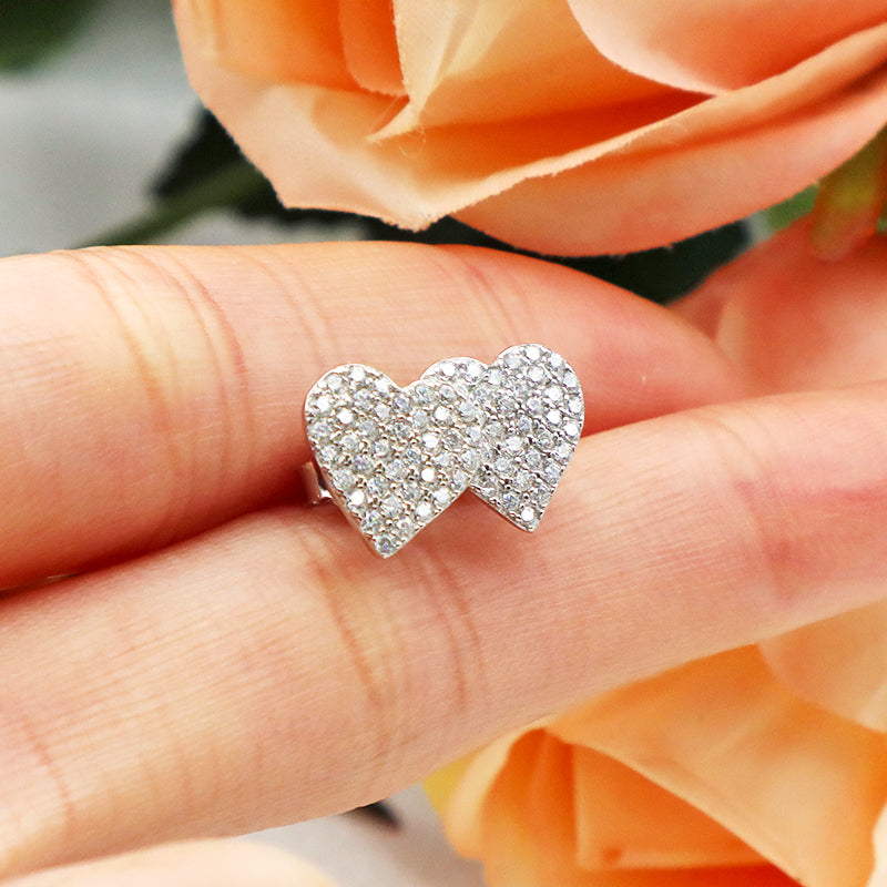 High quality 2022 summer trendy jewelry girl woman gift 925 sterling silver heart stud earrings