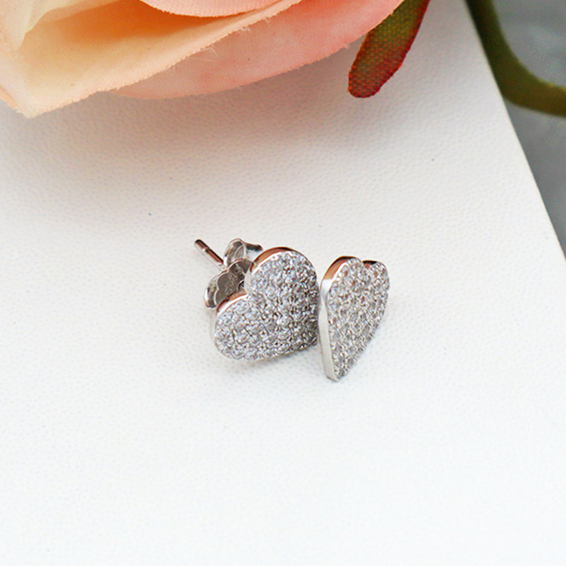 High quality 2022 summer trendy jewelry girl woman gift 925 sterling silver heart stud earrings