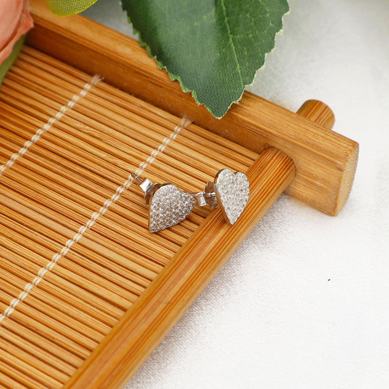 High quality 2022 summer trendy jewelry girl woman gift 925 sterling silver heart stud earrings