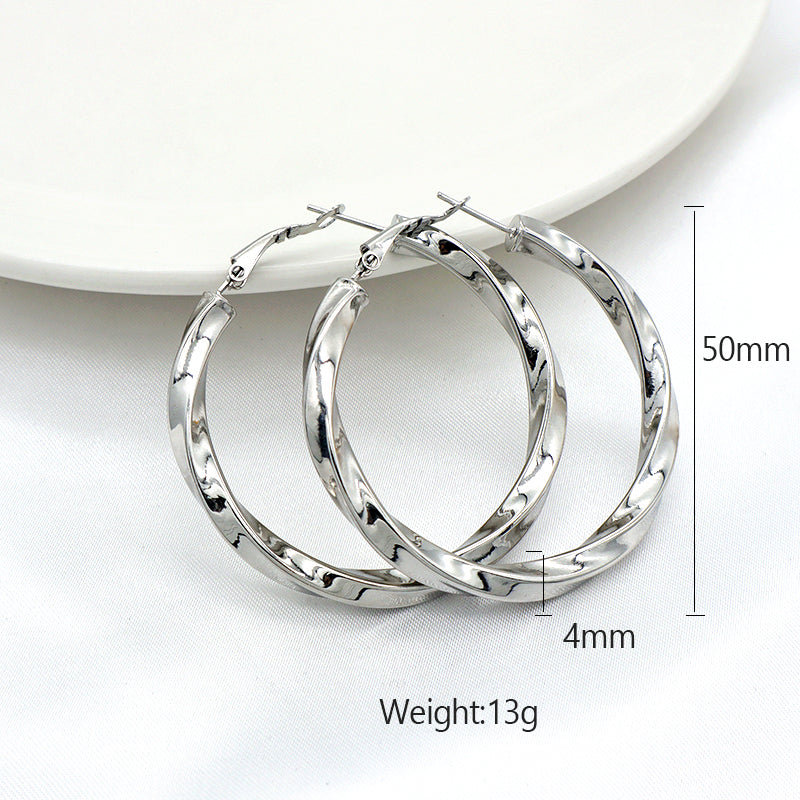 High Quality Trendy jewelry 2022 punk jewelry 18k gold plated stainless steel chunky hoops earrings