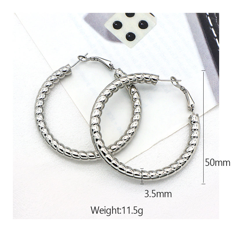 High quality 2022 trendy jewelry high quality 18K Gold plated earring women stainless steel chunky hoops earrings