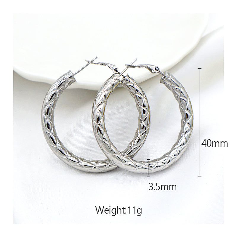 High quality 2022 Trendy earring jewelry 18K Gold plated stainless steel jewelry women large chunky hoops earrings