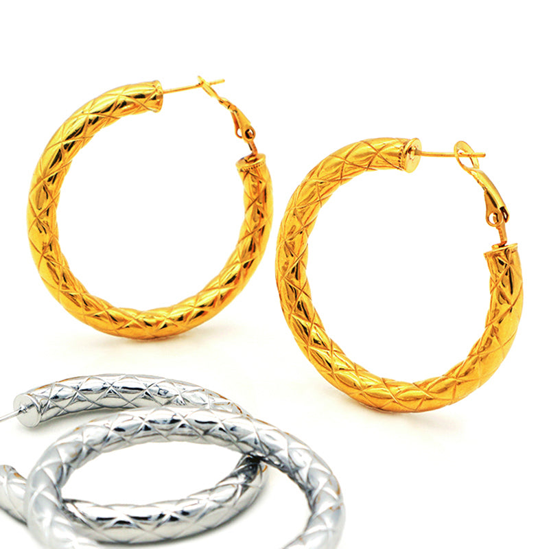 High quality 2022 Trendy earring jewelry 18K Gold plated stainless steel jewelry women large chunky hoops earrings