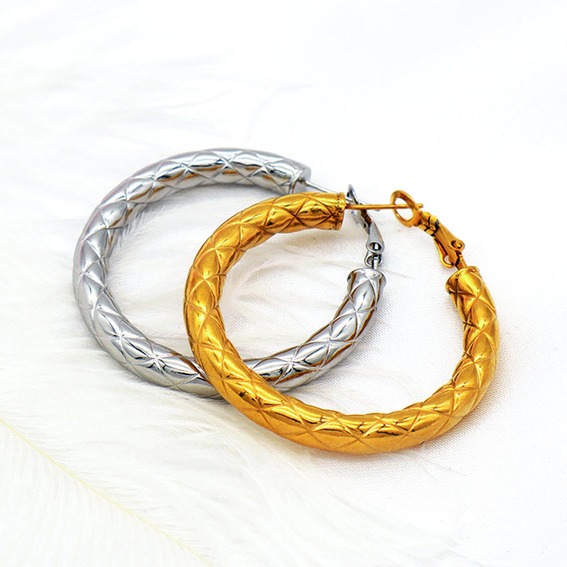 High quality 2022 Trendy earring jewelry 18K Gold plated stainless steel jewelry women large chunky hoops earrings