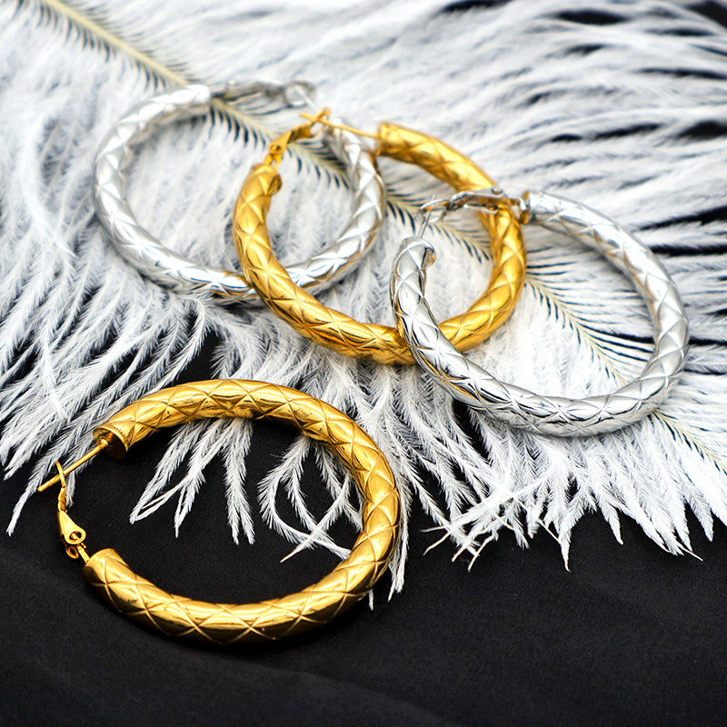 High quality 2022 Trendy earring jewelry 18K Gold plated stainless steel jewelry women large chunky hoops earrings