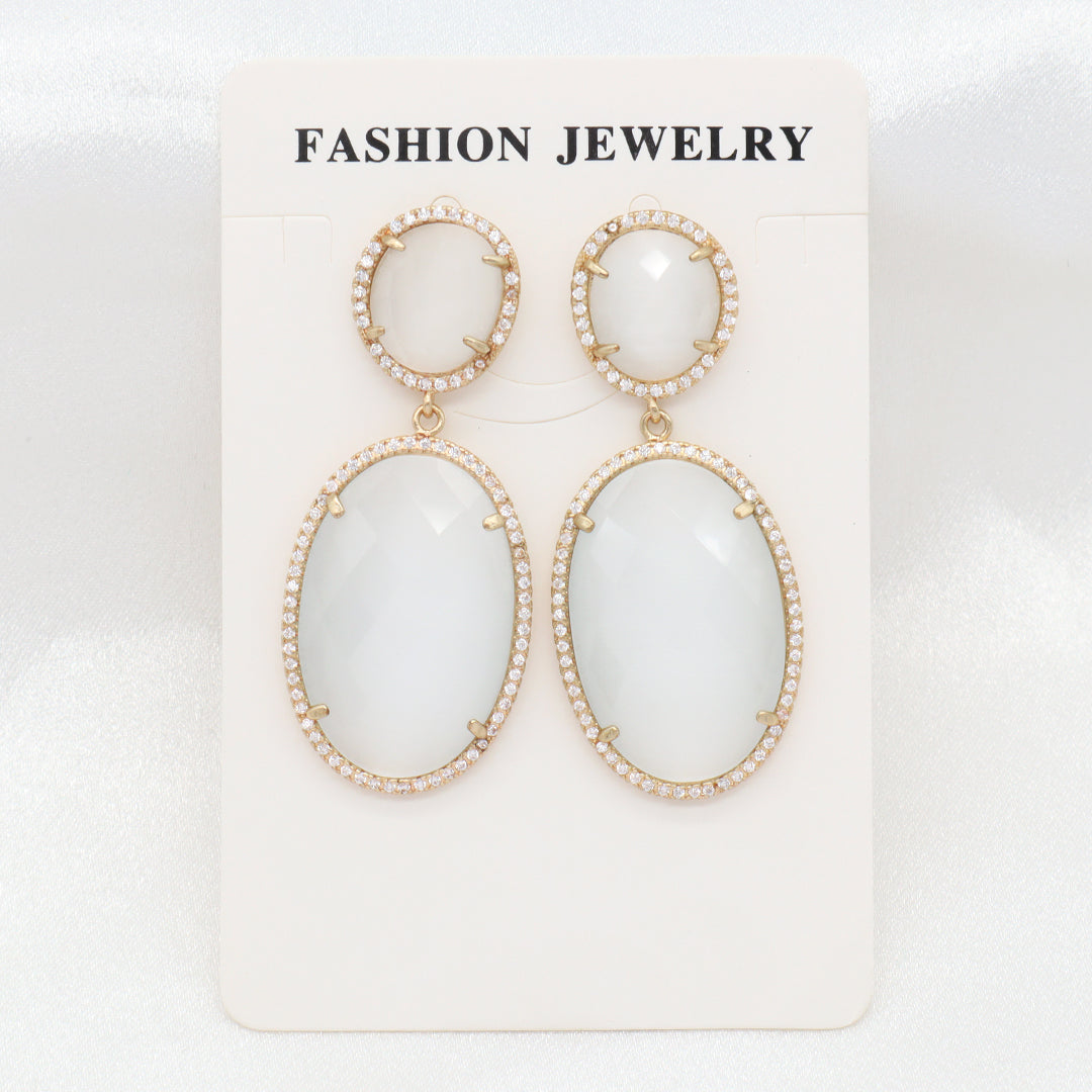 Miss Gift Jewelry Custom Factory Teardrop Various Colorful CZ Natural Stone Earring Stud Gold Plated natural gemstone Earrings