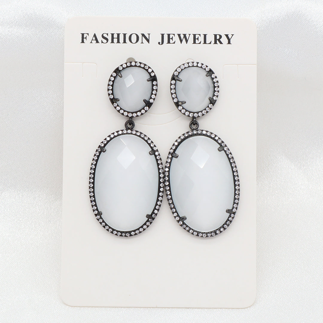 Miss Gift Jewelry Custom Factory Teardrop Various Colorful CZ Natural Stone Earring Stud Gold Plated natural gemstone Earrings