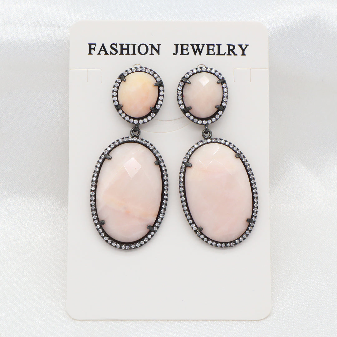 Miss Gift Jewelry Custom Factory Teardrop Various Colorful CZ Natural Stone Earring Stud Gold Plated natural gemstone Earrings