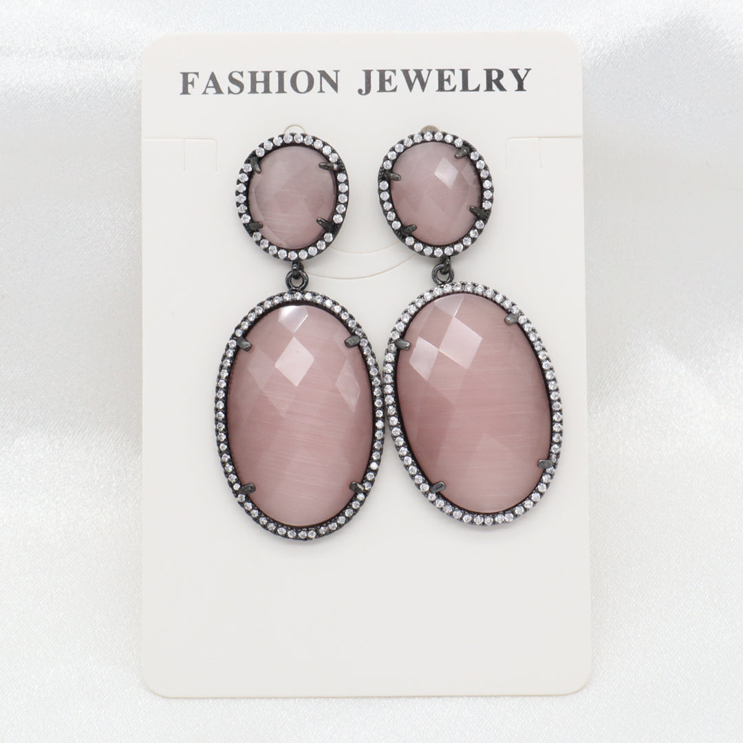 Miss Gift Jewelry Custom Factory Teardrop Various Colorful CZ Natural Stone Earring Stud Gold Plated natural gemstone Earrings