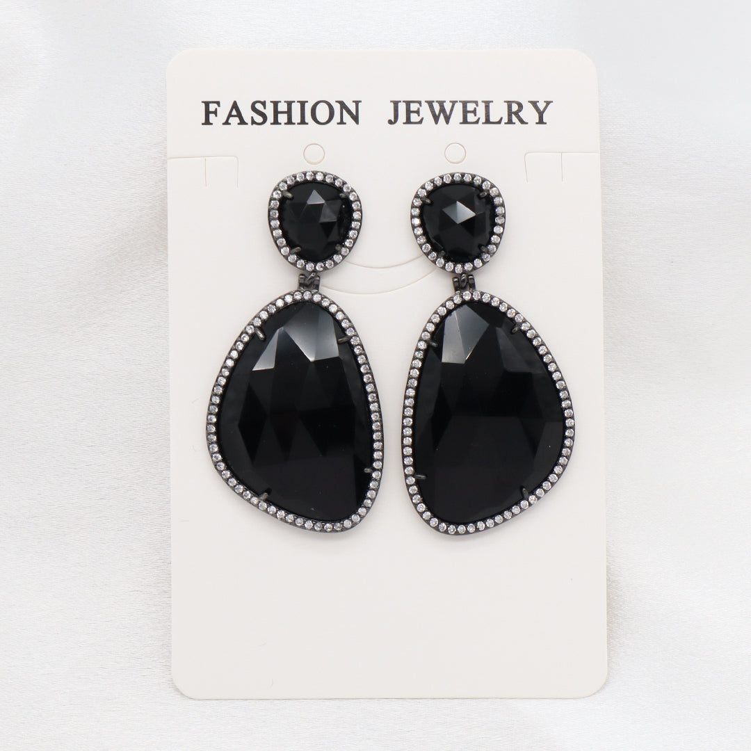 Newest Women Jewelry Various Color Custom Gift Factory CZ Drop Earrings Dangle Stud Earrings Gold Plated Natural Stone Earrings