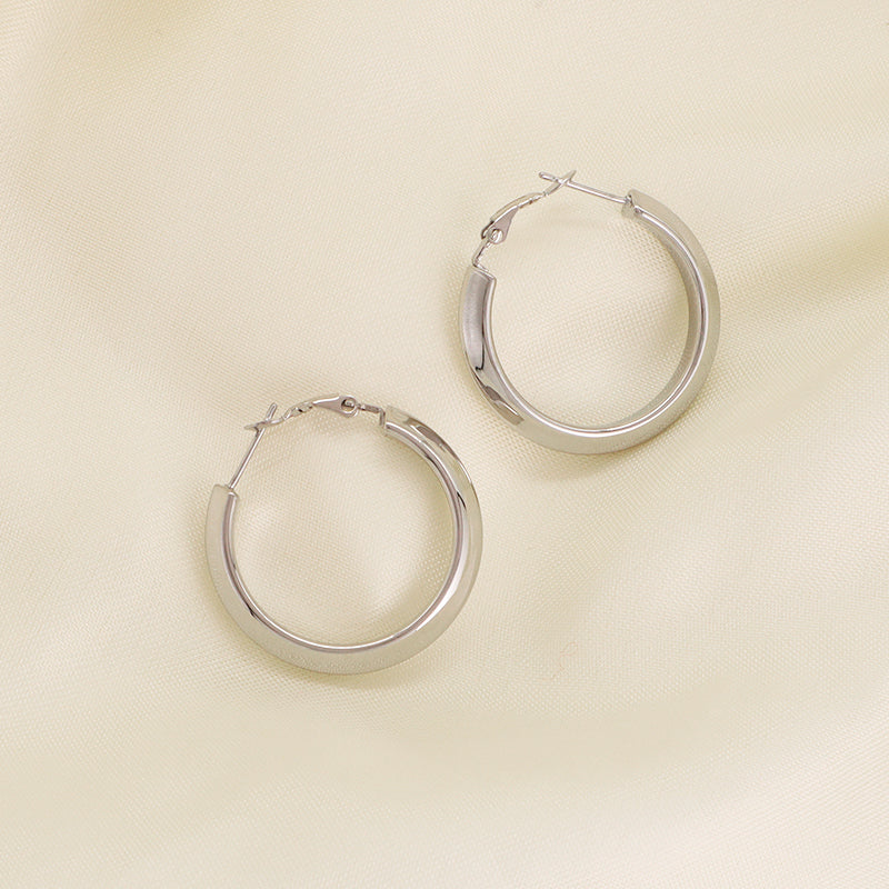 Fashion Design Wholesale Customized Gift Chunky Hoops Earrings Elegant Gold Plated Stainless Steel Fine Women Jewelry Earrings