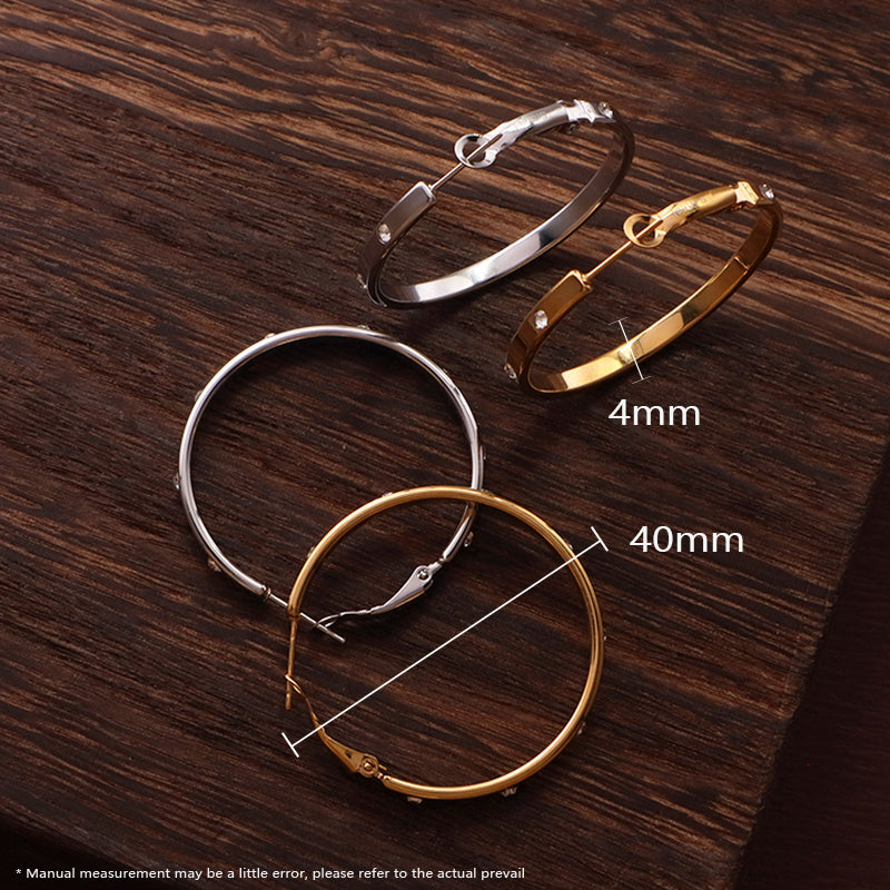 New Arrival Manufacture Wholesale Factory Customized Gold Filled Earring Gold Plating CZ Stainless Steel Hoop Earrings For Women