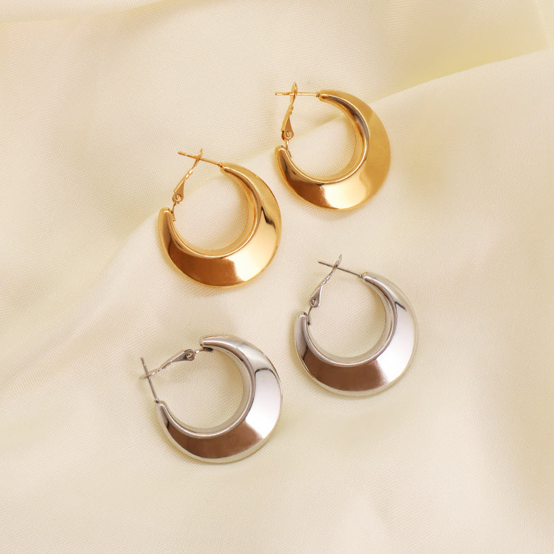 Dainty Gold Filled Huggie Hoop Earrings Jewelry Chunky Gold Plated Stainless Steel Hoops Earrings For Women Fashion Jewelry