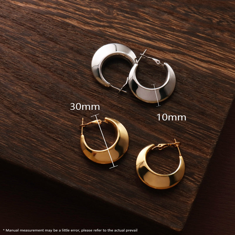 Dainty Gold Filled Huggie Hoop Earrings Jewelry Chunky Gold Plated Stainless Steel Hoops Earrings For Women Fashion Jewelry