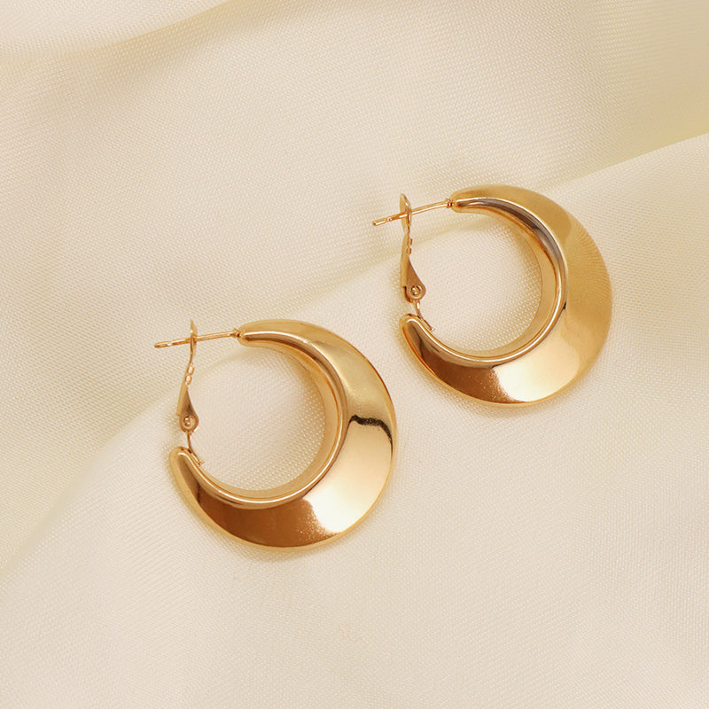 Dainty Gold Filled Huggie Hoop Earrings Jewelry Chunky Gold Plated Stainless Steel Hoops Earrings For Women Fashion Jewelry