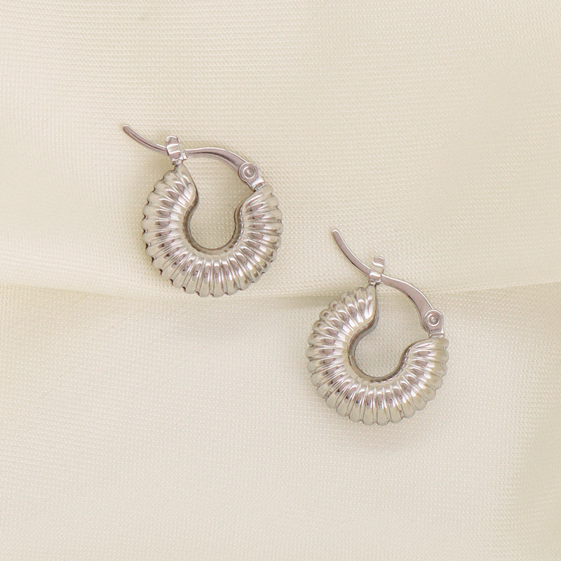 New Design Women Earring Hoops Wholesale Custom Fashion Women Jewelry Gift Gold Plated Stainless Steel Chunky Hoops Earrings