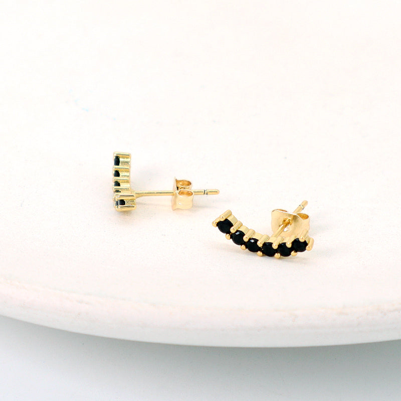 Hot Selling Wholesale Custom Dainty Trendy Gold Filled Stud Earrings Gold Plated CZ Earrings Stud For Women Jewelry