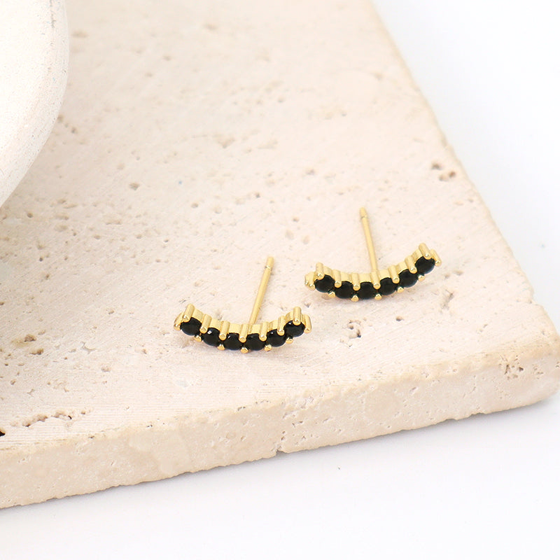 Hot Selling Wholesale Custom Dainty Trendy Gold Filled Stud Earrings Gold Plated CZ Earrings Stud For Women Jewelry