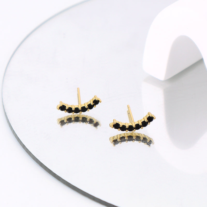 Hot Selling Wholesale Custom Dainty Trendy Gold Filled Stud Earrings Gold Plated CZ Earrings Stud For Women Jewelry