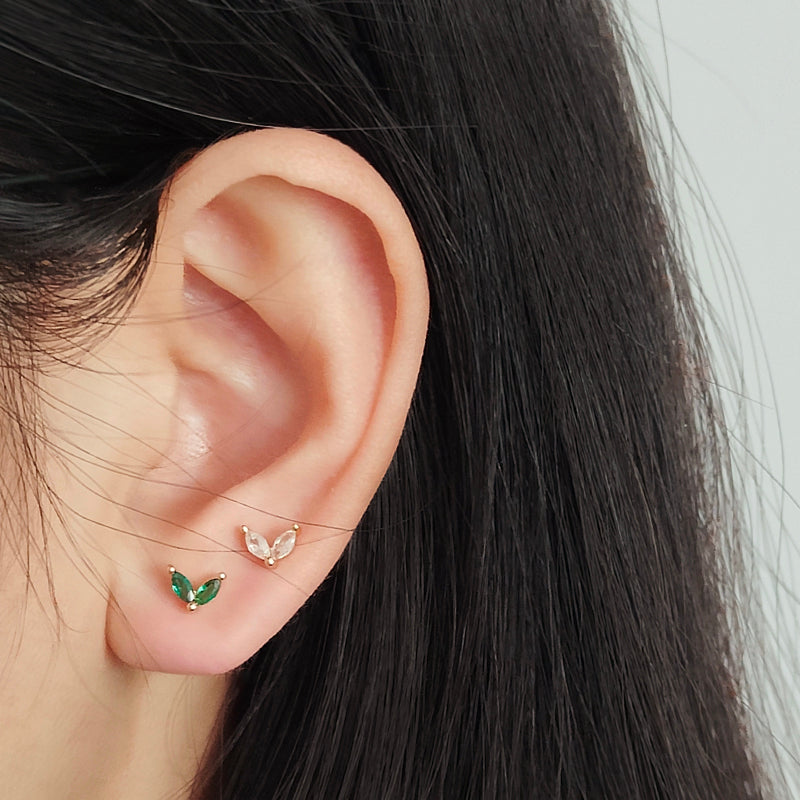 China Factory Manufacture Wholesale Fashionable Custom Dainty Stud Earrings Gold Plated CZ Earrings Stud For Jewelry Making