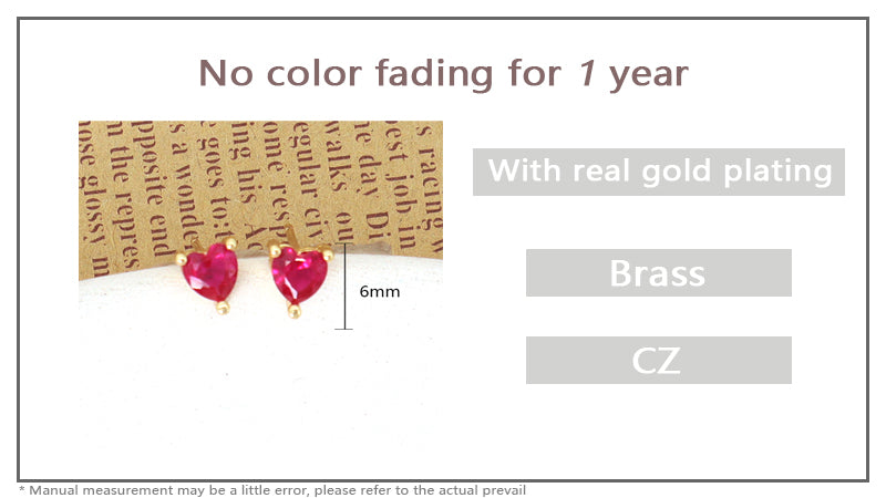 Wholesale China Factory Fashion Custom Dainty Heart Shape Earrings Stud Gold Plated CZ Love Heart Stud Earrings For Women