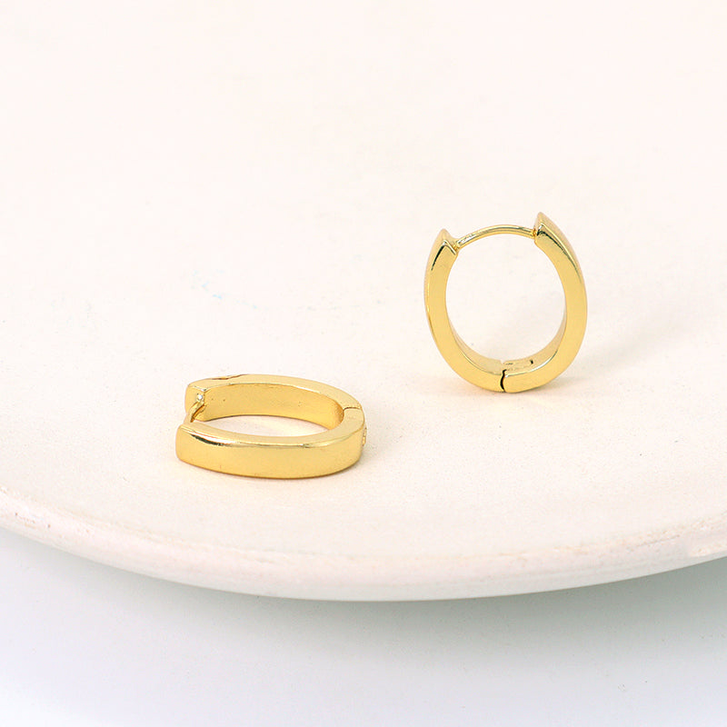 Classic Design Wholesale China Factory Custom Gold Huggie Earrings Fashion Jewelry Gold Plated Hoop Earrings For Women Gift