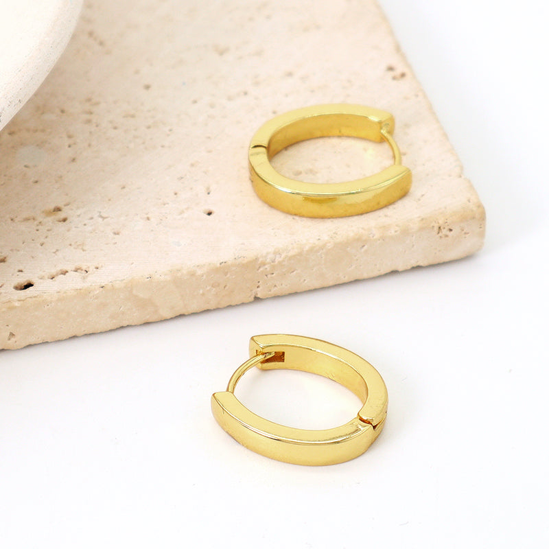 Classic Design Wholesale China Factory Custom Gold Huggie Earrings Fashion Jewelry Gold Plated Hoop Earrings For Women Gift